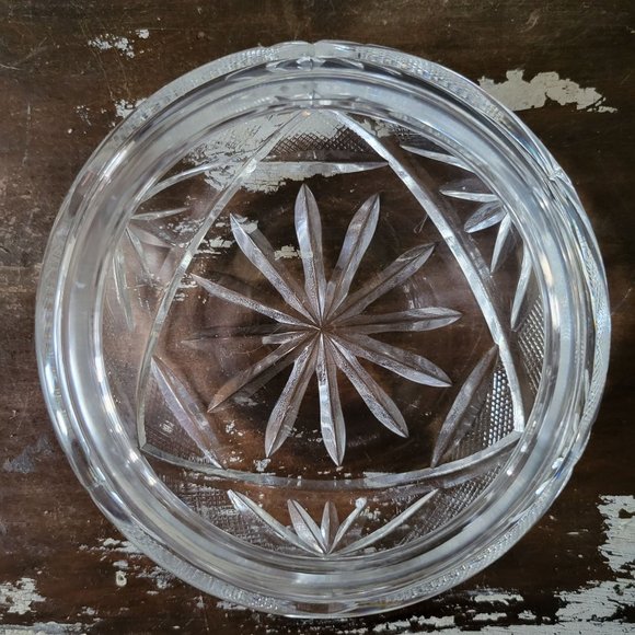 Antique Cut Crystal Powder Jar, Trinket Dish, Covered Stash Jar, Dresser Box - Picture 4 of 5